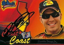 MARTIN TRUEX JR. WHEELS AMERICAN THUNDER COAST TO COAST 2005 AUTOGRAPHED CARD