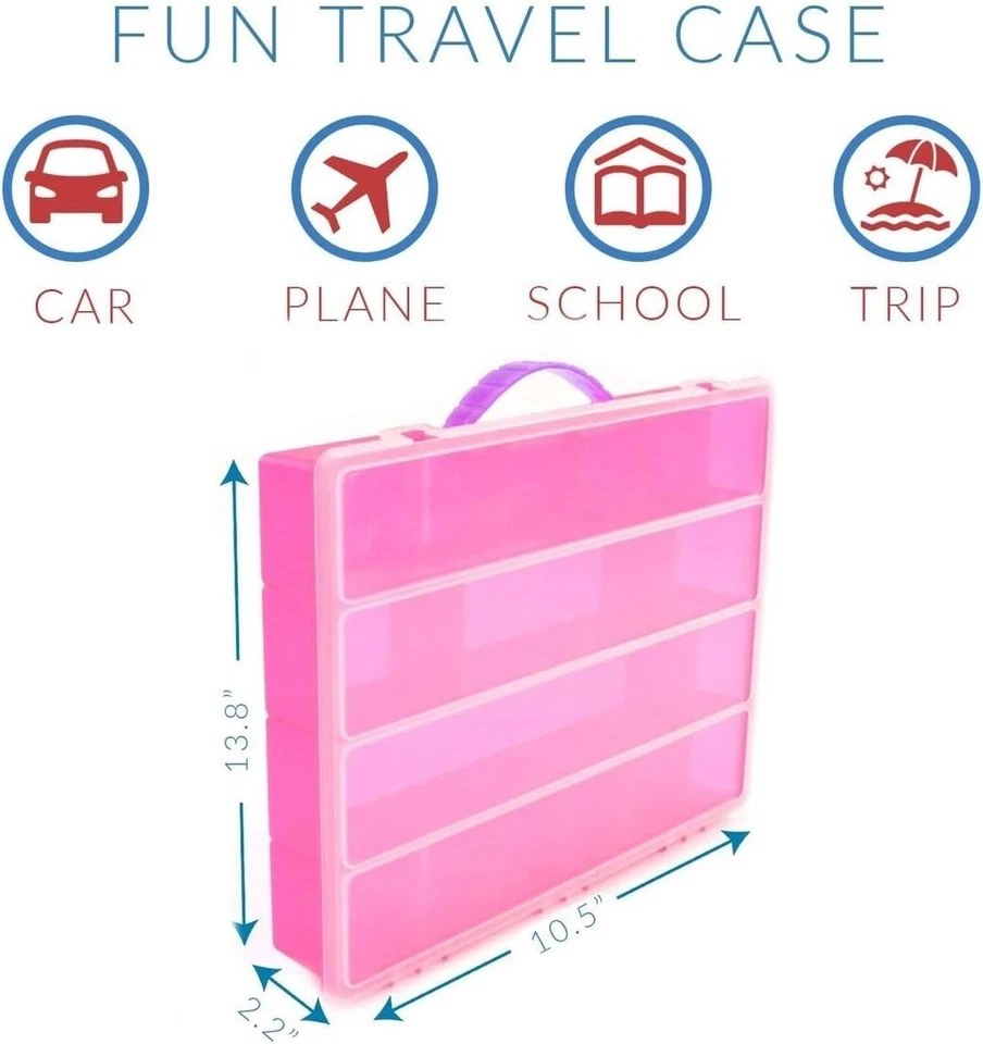 Life Made Better Storage Box for Toys, figurine holder, Pink w/ Blue Handle - Image 1 of 1