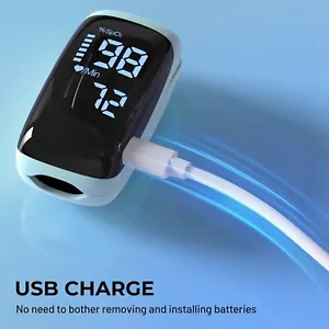 Fingertip Pulse Oximeter Blood Oxygen Meter SpO2 Heart Rate Monitor LED Display - Picture 1 of 9
