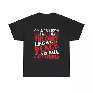 Funny Video Game Graphic T Shirt gift Jokes Gamer Unisex Heavy Cotton Tee - Picture 1 of 5