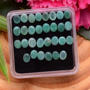 30 Stck. Natürlicher Kolumbianischer Smaragd 5 mm*4 mm Unbeheizt Oval Facettiert Schliff Edelsteine Posten - Bild 1 von 5