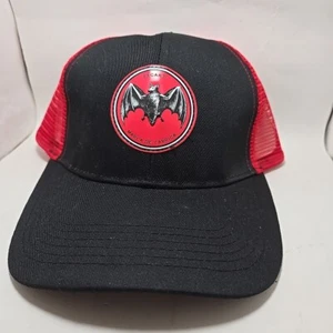 Bacardi Rum Bat Logo Snapback Mesh Trucker Hat Red/Black Marca De Fabrica New - Picture 1 of 5