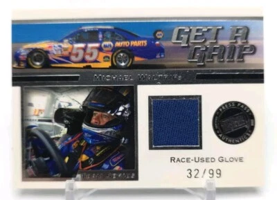 2008 Press Pass VIP MICHAEL WALTRIP Get a Grip Race Used Glove Relic /99 #GGT 10 - Image 1 of 4