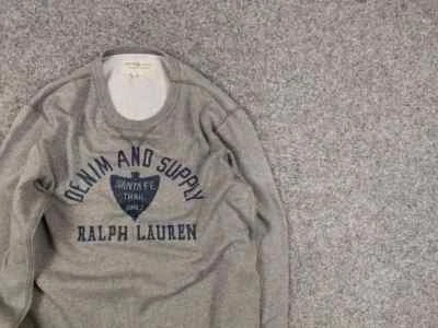 Denim Supply ralph lauren Logo Crew Chek Gray Sweatshirt - Image 1 of 4