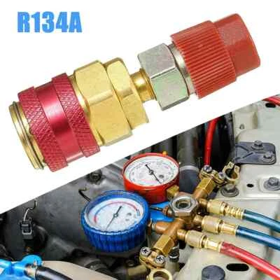  R134A Brass High Side Quick Coupler Adapters Car Air-Conditioning Fitting - Image 1 of 4