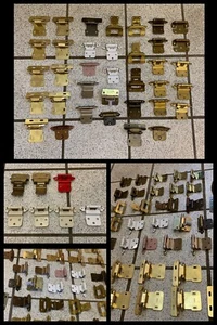 43 cerniere per ante armadio vintage autochiudenti ottone lucido antico bianco marrone  - Foto 1 di 9