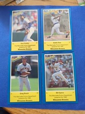 (4 Cards) 1990 Milwaukee Brewers Marinette Police- Polidor, Diaz, Brock & Spiers