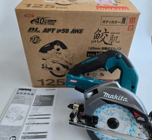 Makita HS006GZ seghetto circolare senza fili 40 V 125 mm blu Bluetooth AWS solo strumento nuovo - Foto 1 di 24