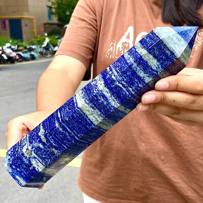 2.39LB Natural Lapis lazuli quartz Hexagonal point Column quartz Reiki Stone - Image 1 of 4