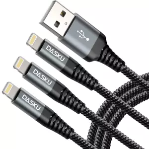 10 Ft Iphone Charger Cord 3Pack Long Mfi Certified Lightning Cable 10 Feet Braid - Picture 1 of 12