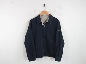 Rockport Reversible jacket Collared Logo Blue Grey Bomber Jacket Size Mens M - Picture 1 of 12