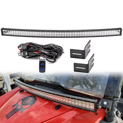 50'' Curved LED Light Bar A-Pillar Hood Mount Kit Fit Honda Pioneer 700/1000 14+ - Image 1 of 4