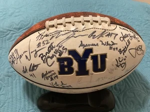 2005 BYU TEAM SIGNED FOOTBALL; 68 AUTOGRAPHS, 5 NFLers - Picture 1 of 24