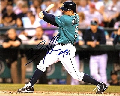 Foto 8x10 assinada por Brad Miller Seattle Mariners certificado de autenticidade LOM (PH1555) - Imagem 1 de 2