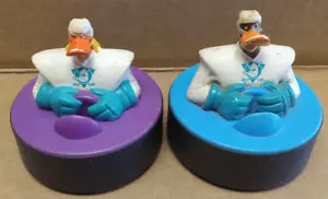 2 Disney Mighty Duck Hockey Pucks 1997 McDonalds Purple 33 & Blue 13 - Picture 1 of 7