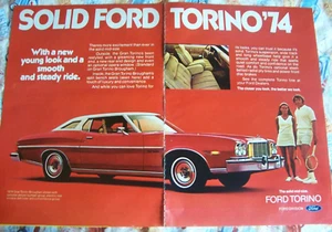 Original 1974 Ford Torino Two-Page Magazine Ad "Solid Ford" - Picture 1 of 1