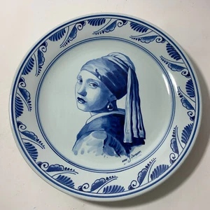 Royal Delft Blue & White Plate Girl with a Pearl Earring J. Vermeer - Wall Art - Picture 1 of 9