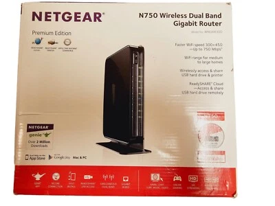NETGEAR N750 Premium Edition WiFi 300+450Mbps Dual Band Gigabit Router  - Image 1 of 4
