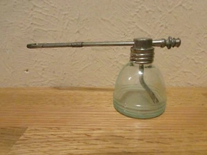 Antique Medicine Dispenser - Aqua Glass & Metal Bottle - Orig. Patent 1849 - Picture 1 of 5