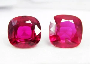 Certified 9.20 Ct Natural Pink Ruby Radiant Cut Stunning Loose Gemstone Pair - Picture 1 of 7