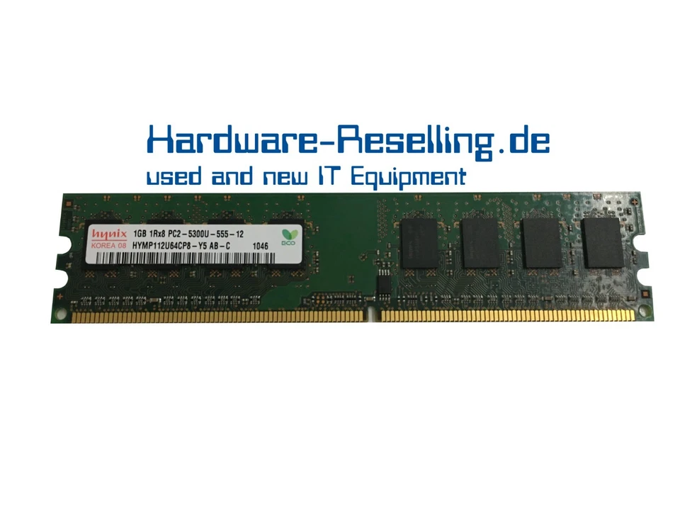 Hynix HYMP112U64CP8-Y5 AB-C 1GB PC2-5300U 555-12 DDR2 667MHz - Image 1 of 2