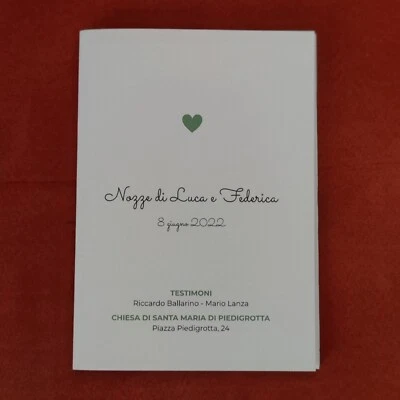 50 pz Libretto messa Per Chiesa Personalizzato Sposi Matrimonio Comunione - Immagine 1 di 4