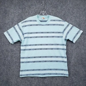 VINTAGE Hang Ten T Shirt Mens L Large Blue Short Sleeve Crew Neck Surf Beach 80s - Picture 1 of 14