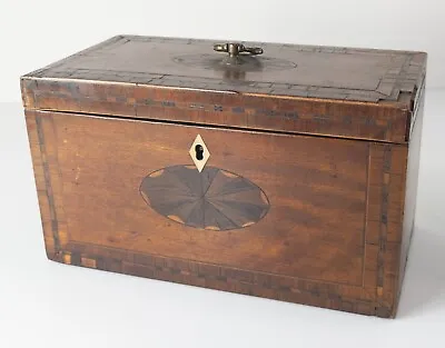 Antique Georgian Style Veneered Rosewood Fruitwood Tea Caddy Box As Is • 315.35$