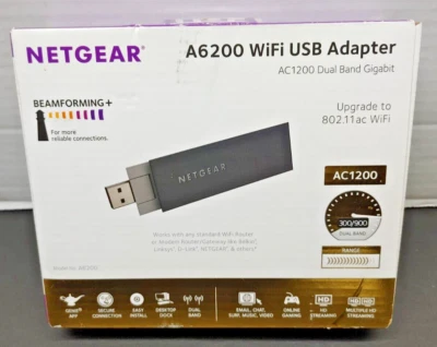 NetGear A6200 100NAS Wifi USB notebook laptop Adapter AC1200 Dual Band Gigabit - Image 1 of 4