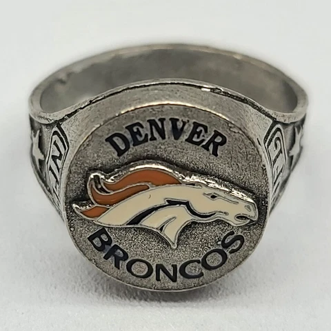 ⭐ Denver Broncos NFL Football Pewter Souvenir Collector Ring Cover