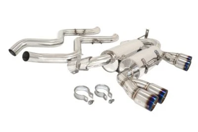 Megan Racing ABE Exhaust Blue Rolled Tip System For BMW M3 E90 4Dr 2008-2011 - Image 1 of 3