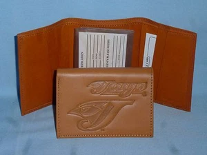 TORONTO BLUE JAYS   Leather TriFold Wallet   NEW!   tan  bb - Picture 1 of 4