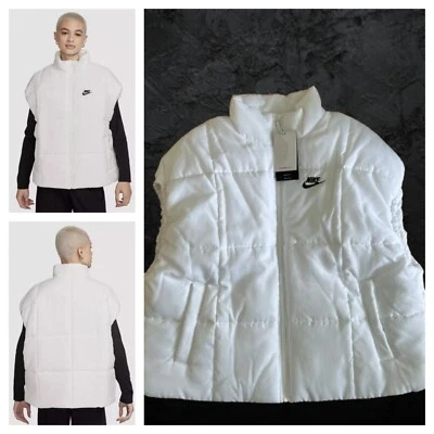 Nike Sportswear Classic Puffer Therma-Fit Loose Vest White Women's Sz M New $110 - Image 1 of 4