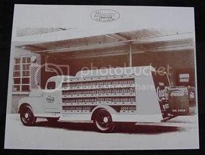 Camión de reparto embotellado Coca Cola Alabama tarjeta sepia foto de stock años 40 - Imagen 1 de 1