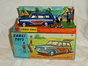 CORGI 440 FORD CONSOLE SUPER ESTATE SCATOLA ORIGINALE E FIGURINE QUASI PERFETTE - Foto 1 di 2