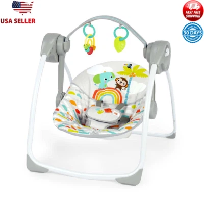 Columpio portátil compacto para bebé con juguetes recién nacido + tecnología inalámbrica ligero EE. UU. Foto 1 de 4