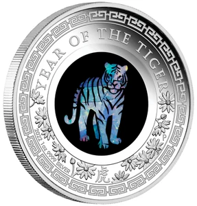 Moneda de plata Australia 2022 1$ ópalo australiano año lunar del tigre 1 oz #7 - Imagen 1 de 6