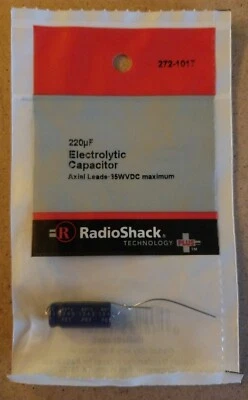 ¡NUEVO! Condensador electrolítico de plomo axial RadioShack 220uF 2721017 *ENVÍO GRATUITO* Foto 1 de 3