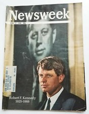 Newsweek Magazine June 17 1968 Robert Kennedy Shot RFK Good- Grade Vintage