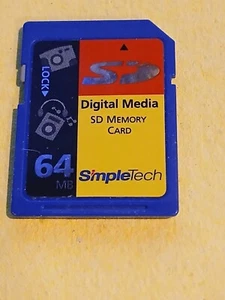SimpleTech 64MB SD Memory CARD - Picture 1 of 1