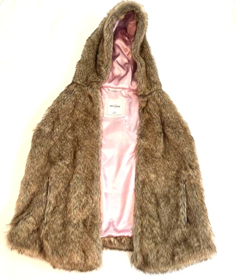 Chaleco con Capucha de Piel Vegana Abercrombie Niños Rosa Forrado de Satén Niñas Talla 13/14 Elegante Foto 1 de 4