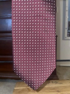 Brooks Brothers Men's Silk Necktie Burgundy w/White Microdots Made in USA 60x4 - Picture 1 of 9