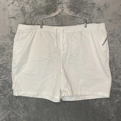 Pantalón Corto 4XL Blanco Antiguo Azul Marino para Hombres Construido Flexible Cintura Elástica Sarga Foto 1 de 4