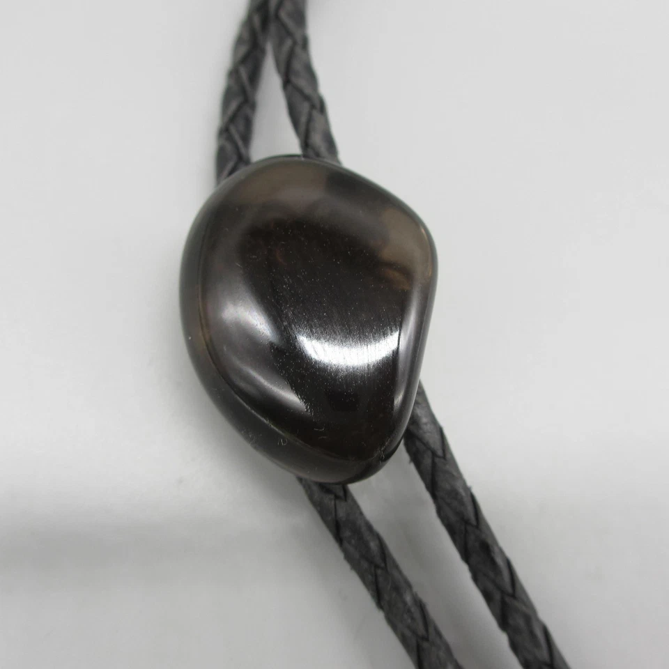 Corbata obsidiana bolo correas negras suroeste Foto 1 de 4