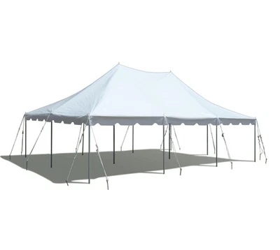 20x30 Commercial Heavy Duty Pole Tent White Event Canopy Wedding Party Used - Image 1 of 4