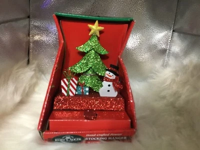 NEW Kurt Adler Christmas Stocking Holder, Christmas Tree Glitter Base, 6.5in - Image 1 of 4