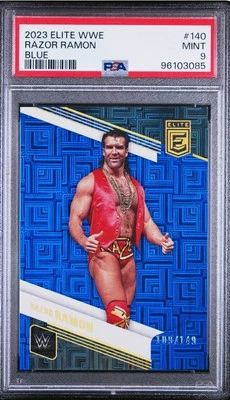 Blue Numbered Pop 1 2023 Panini Donruss Elite Scott Hall Razor Ramon #/149 PSA 9 - Image 1 of 4