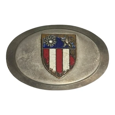 De Colección Estados Unidos Escudo Estrellas Tiras Tono Plateado Cinturón Hebilla Estrella Sol Militar Foto 1 de 4