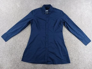New York & Company Stretch Large Damen Kleid Langarm Kragen Baumwollmischung - Bild 1 von 11