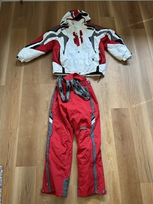 Set Spyder Ski Jacket L 52 & Pants XL 54 Red-Removable Sleeves, Hood, Suspenders - Image 1 of 4